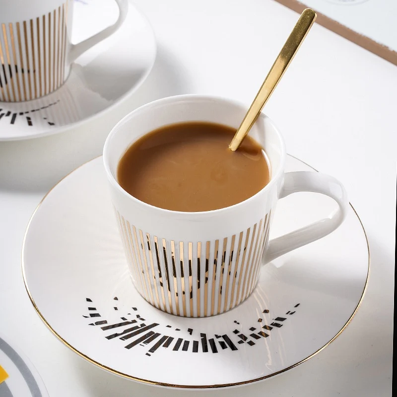 Unique Stripe Pattern Ceramic Coffee Cup