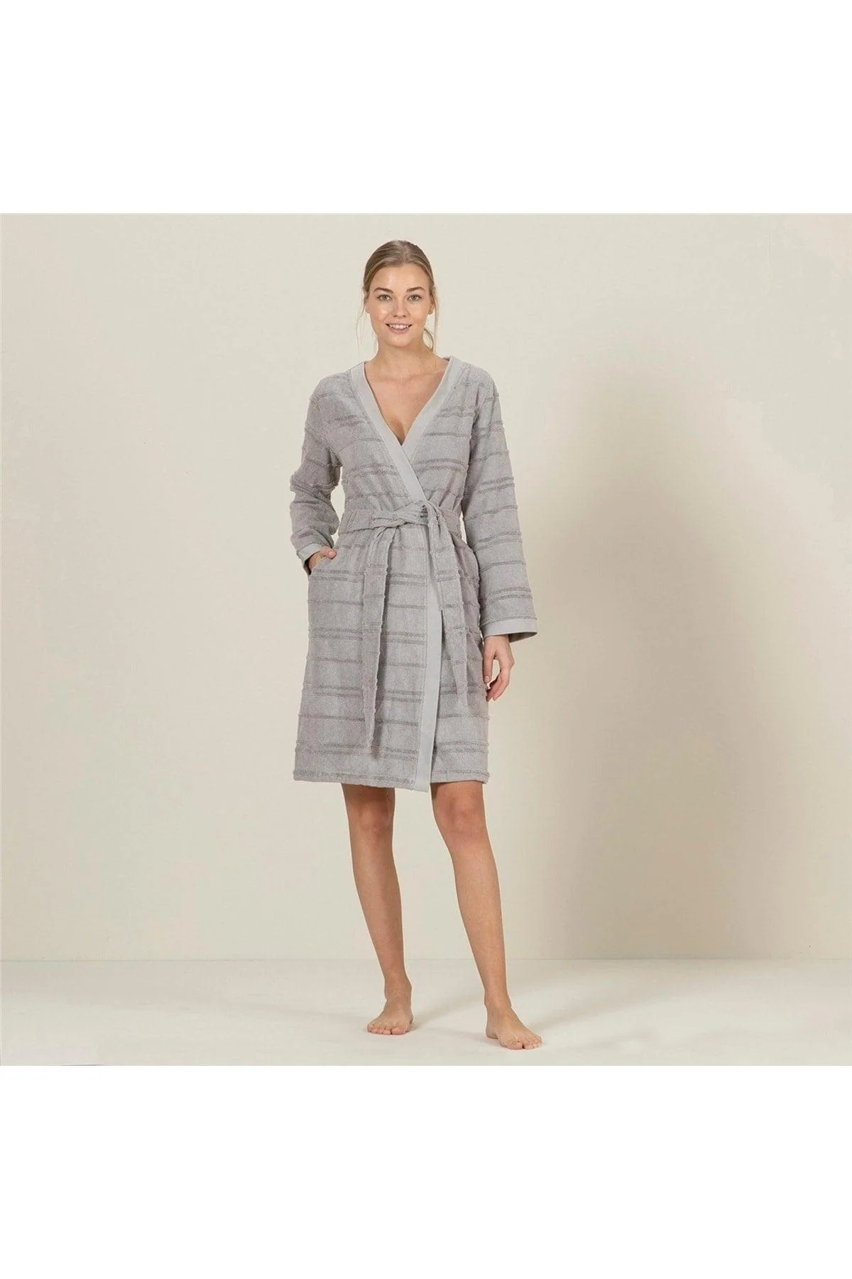 Unisex Warm Gray Bathrobe – Bamboo‑Cotton Blend, Soft & Cozy