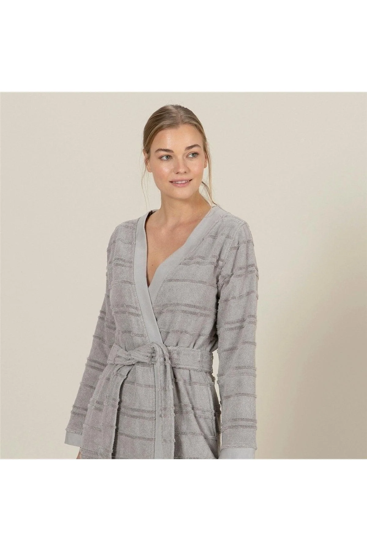 Unisex Warm Gray Bathrobe – Bamboo‑Cotton Blend, Soft & Cozy