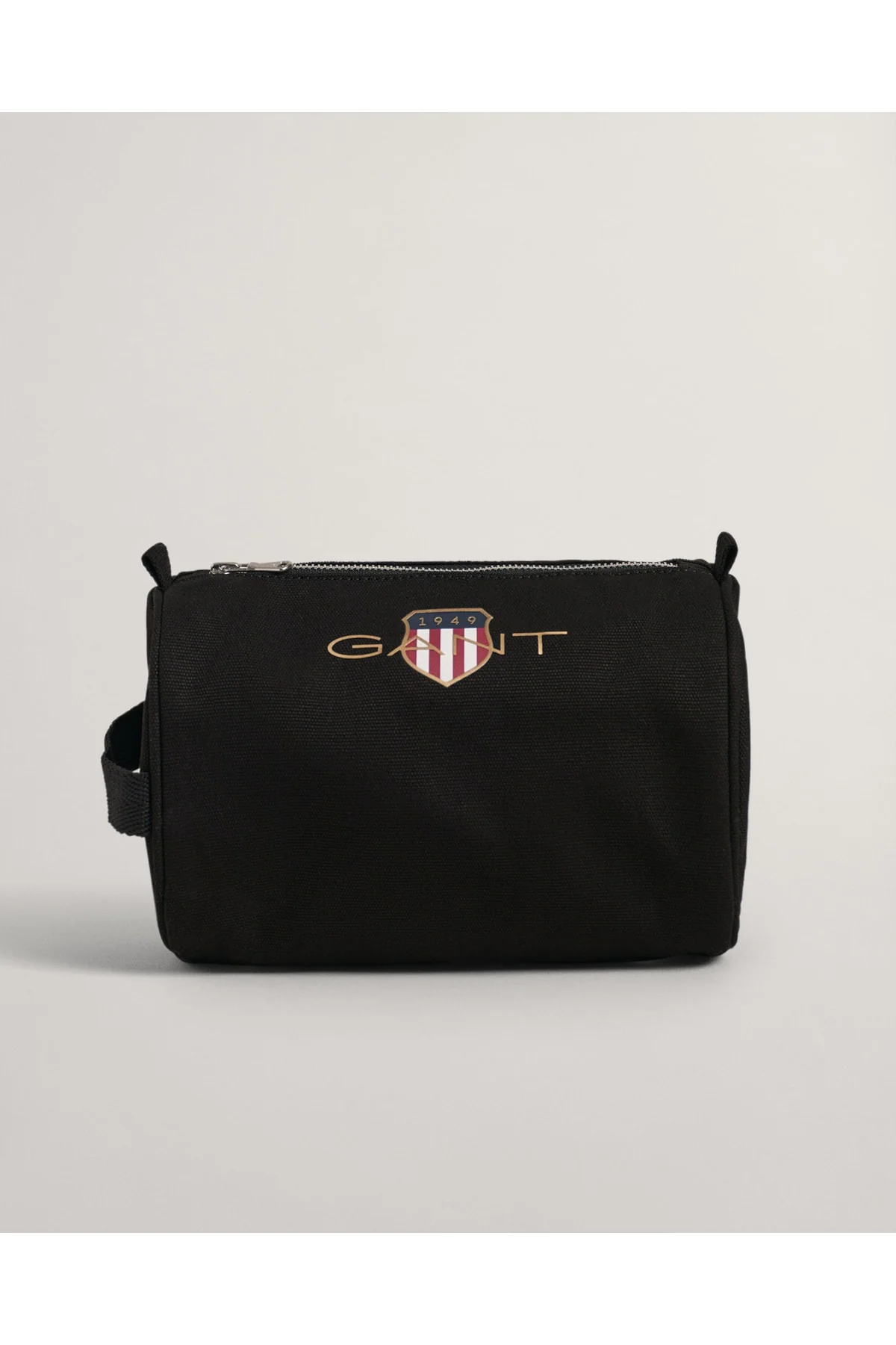 Black Cotton Canvas Tote Bag with Retro Logo