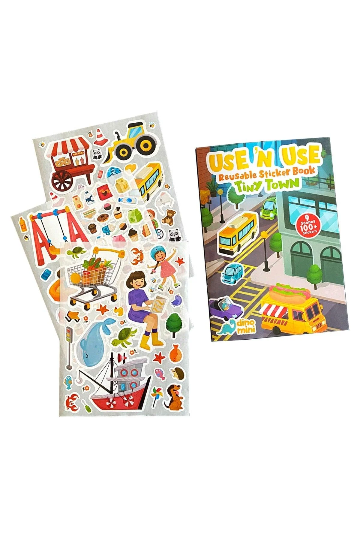 Reusable sticker book with farm scenes for kids