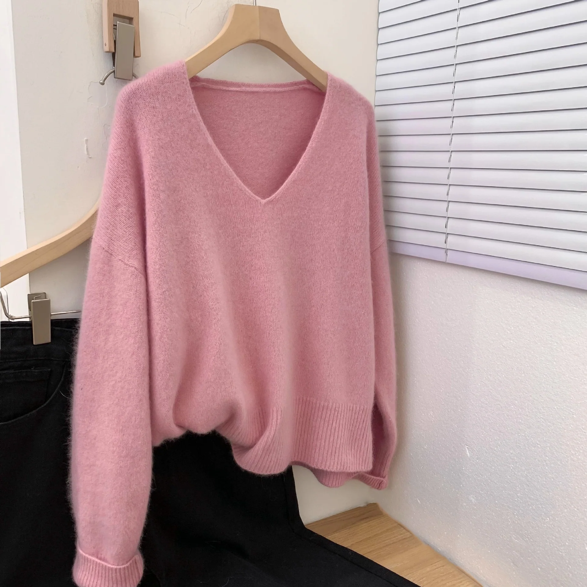 V Neck Baselayer Pullover Sweater for Women