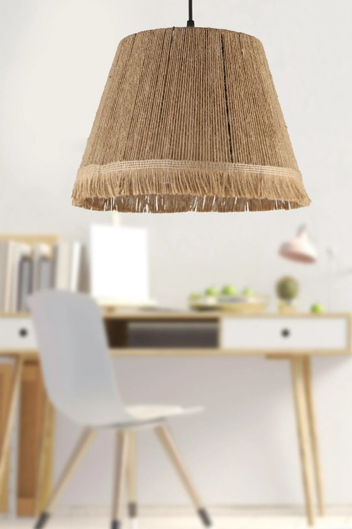 Handcrafted Single Chandelier - 30 cm Diameter, 70 cm Length - Ready to Install - Rustic Design