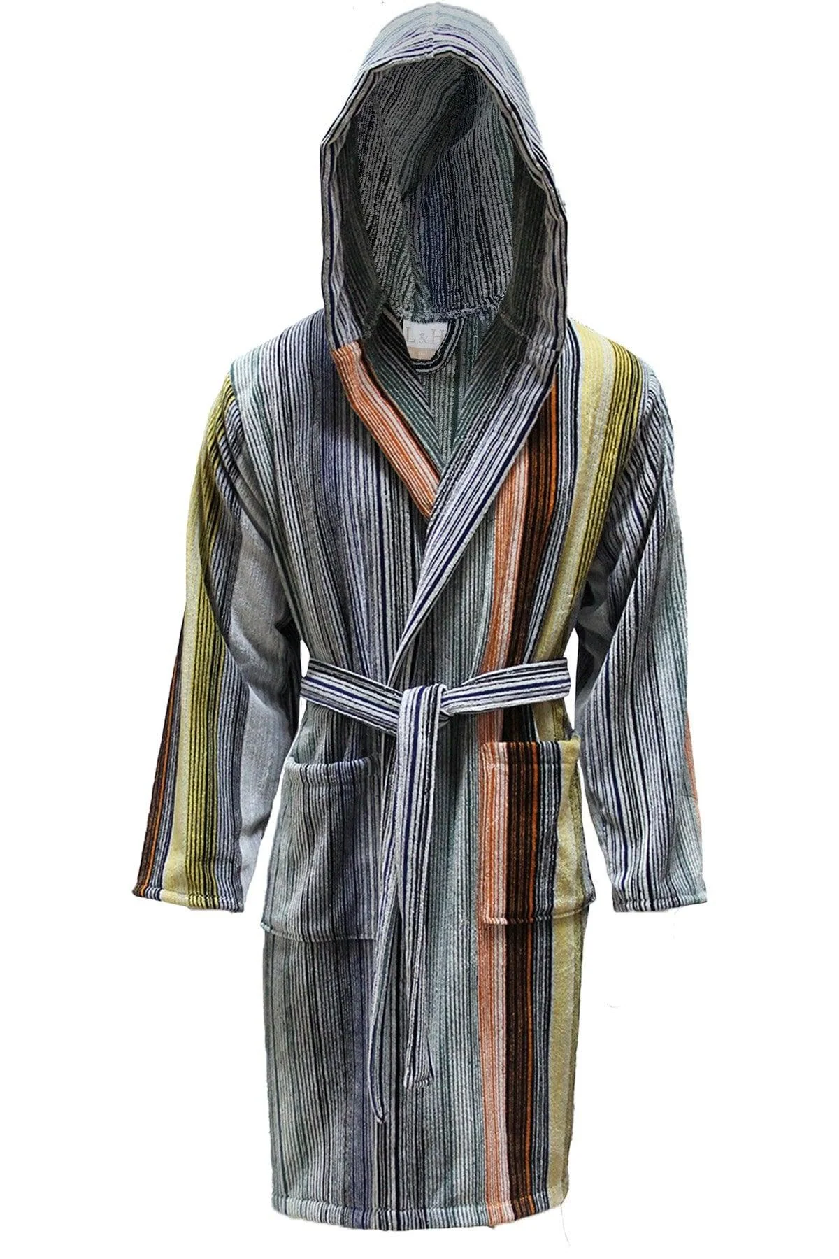 Heavyweight unisex velvet bathrobe in cotton
