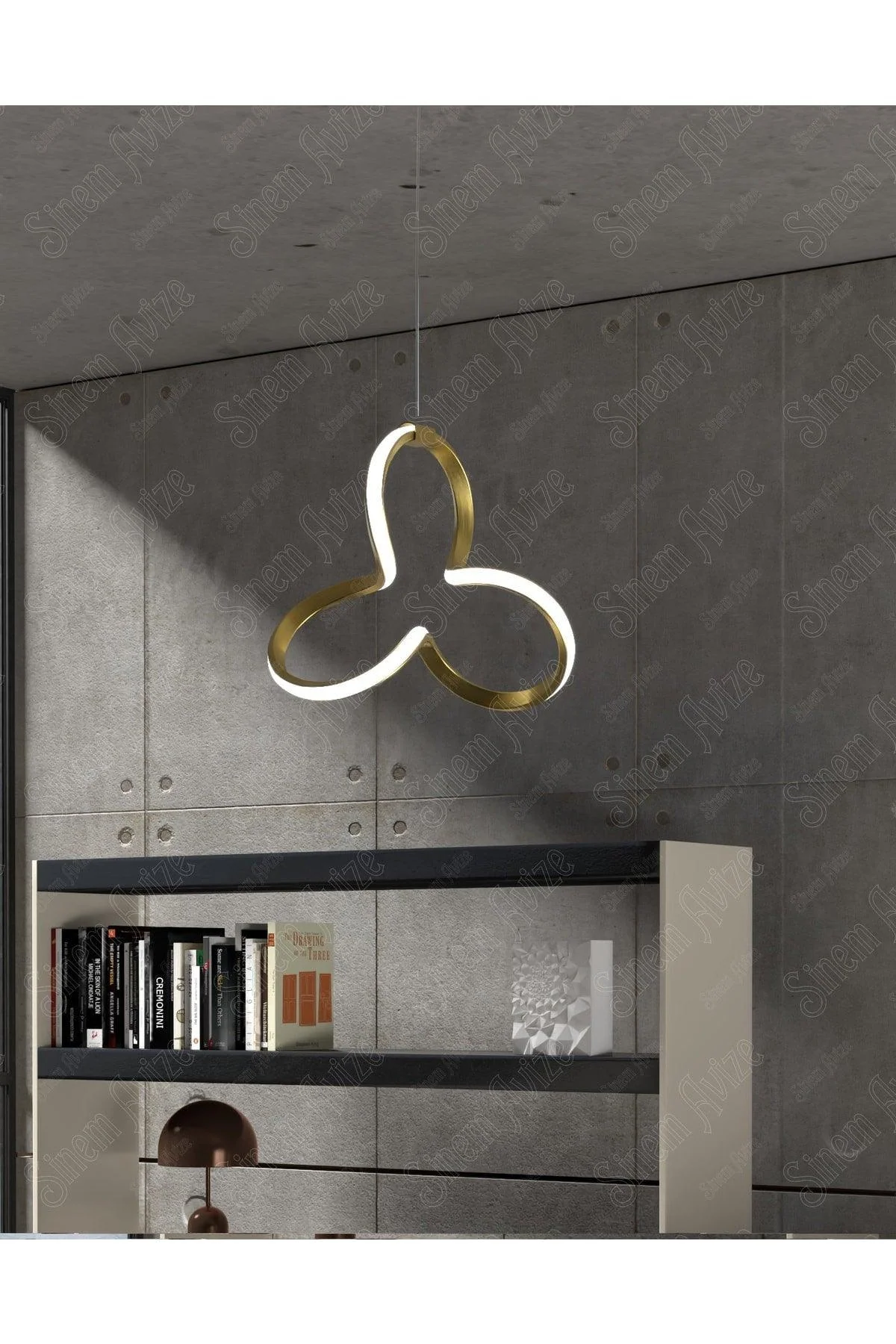 Single Pendant LED Chandelier, 70 cm Height, 30 cm Diameter, Warm White Light