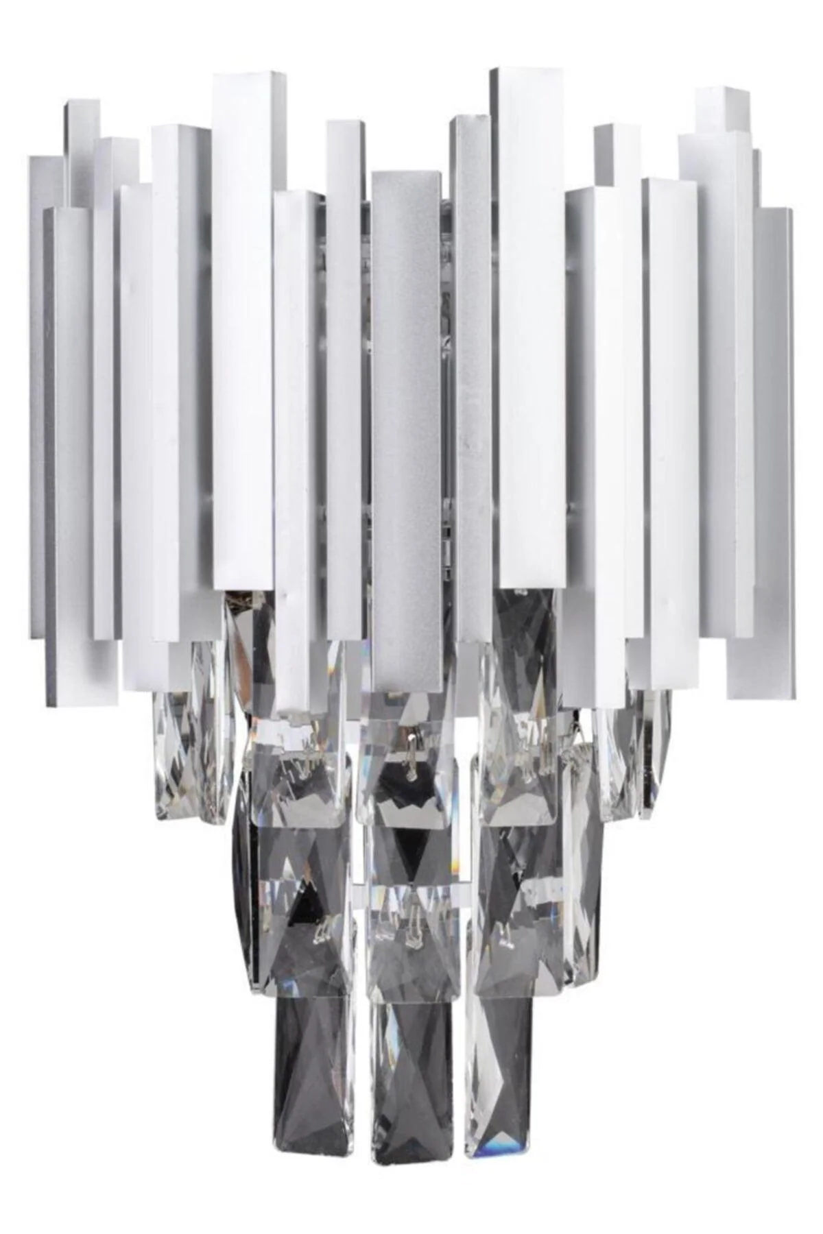 Square crystal stone wall sconce with adjustable cable