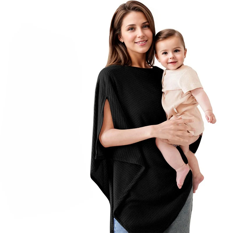 Versatile Nursing Scarf with Waffle Print