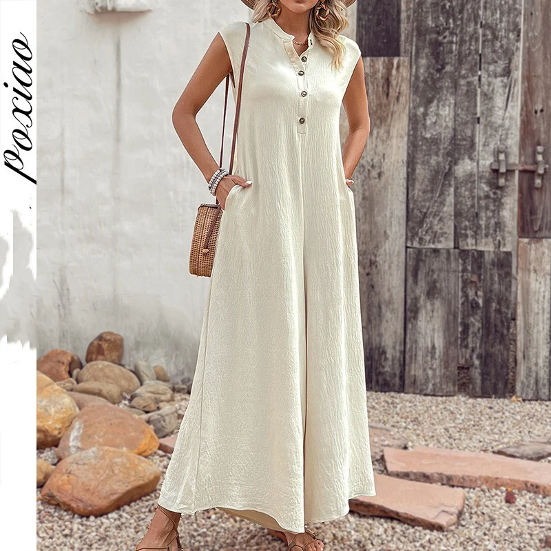 Versatile Solid Color Jumpsuit for Women