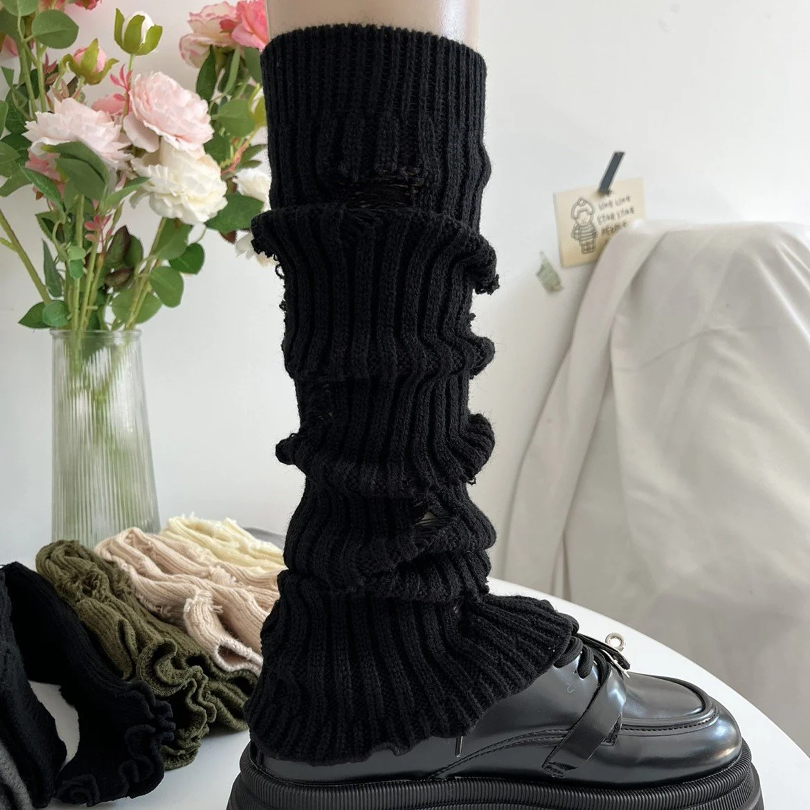 Vertical Striped Coffee Socks - Personalized Gift