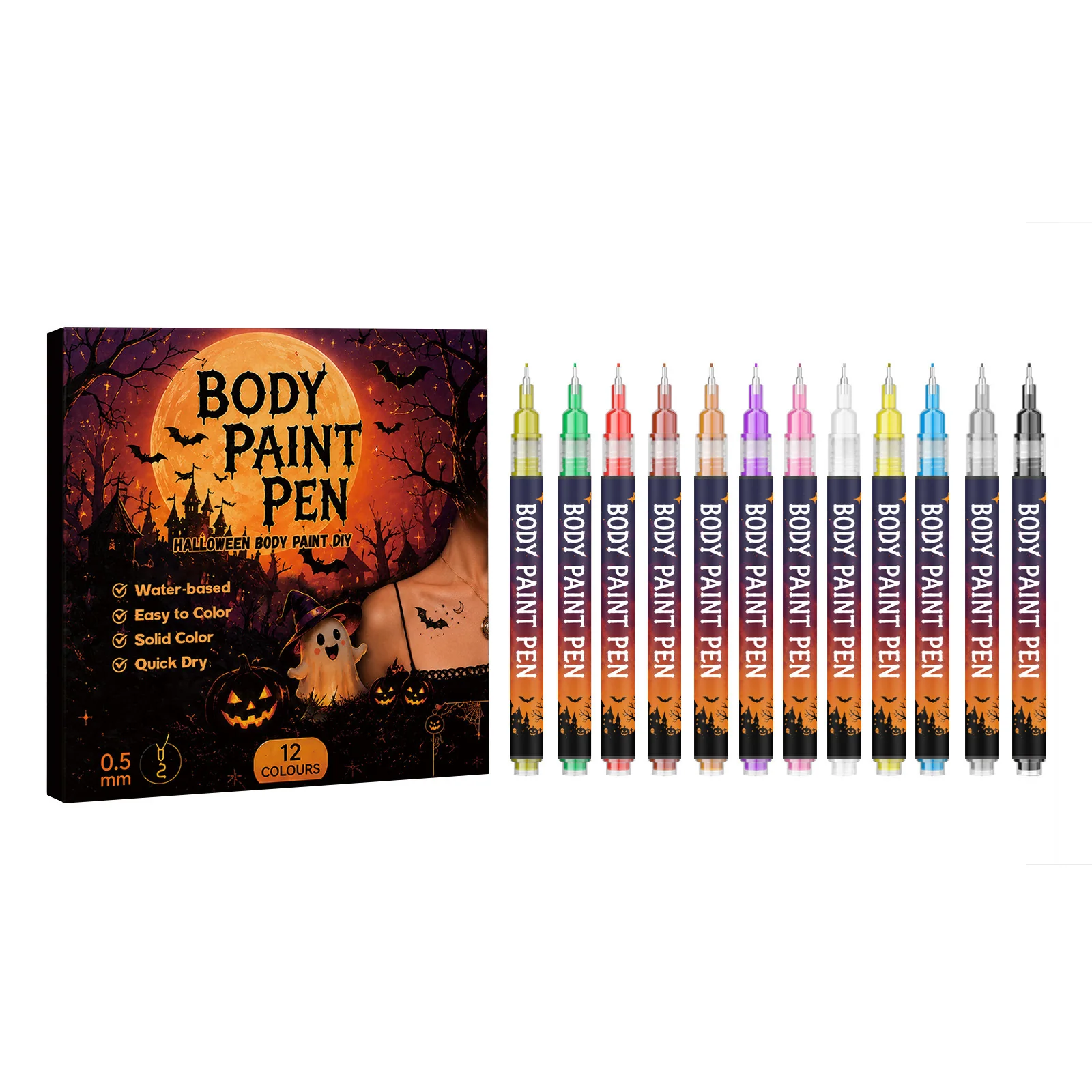 Vibrant Body Art Pen Set
