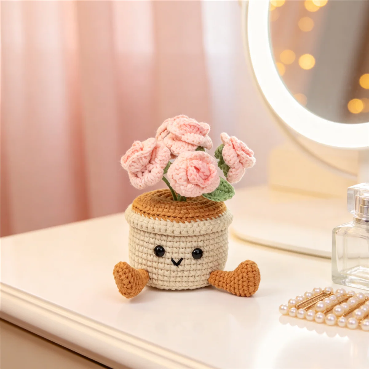Vibrant Crochet Rose Decor