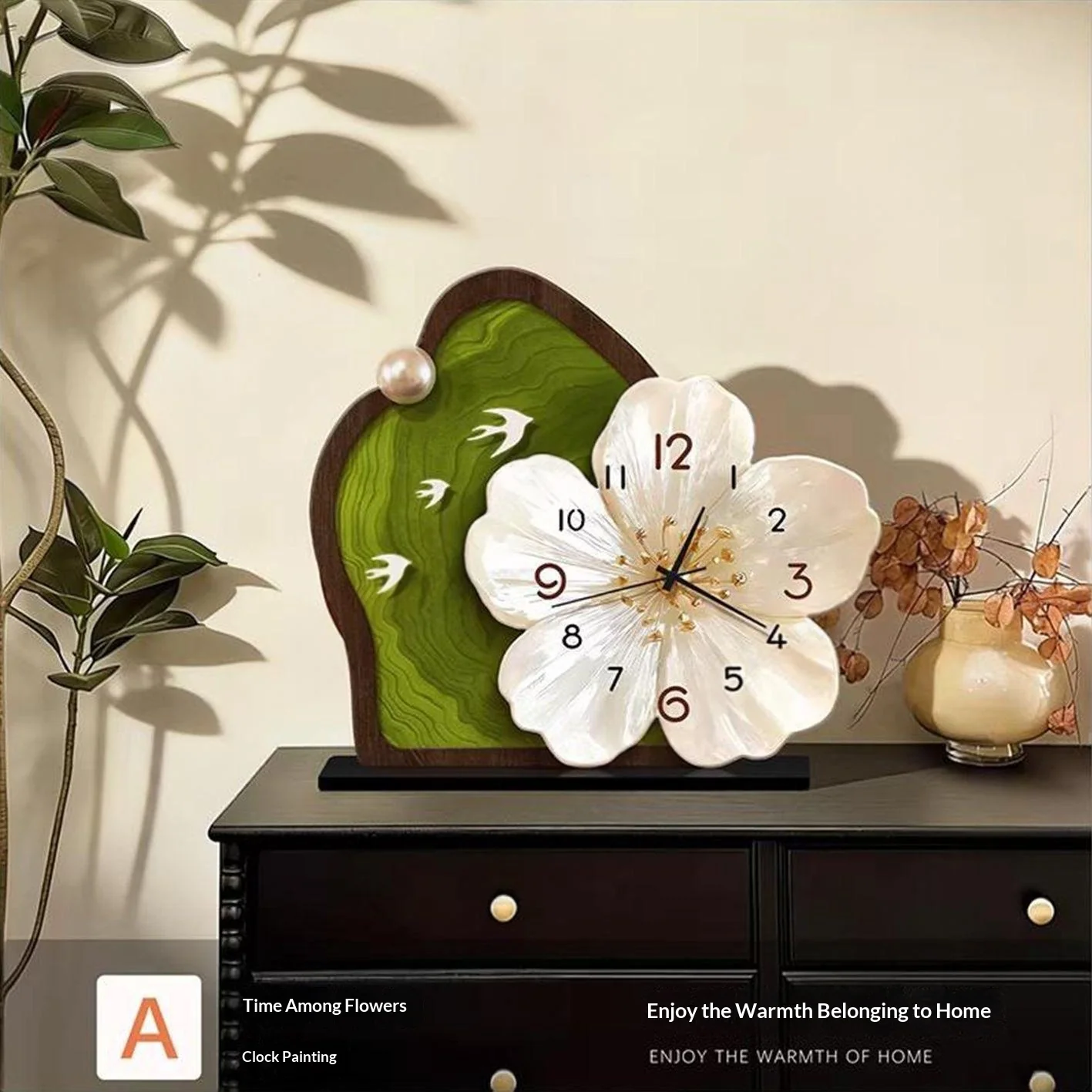 Vintage Botanical Clock Decoration