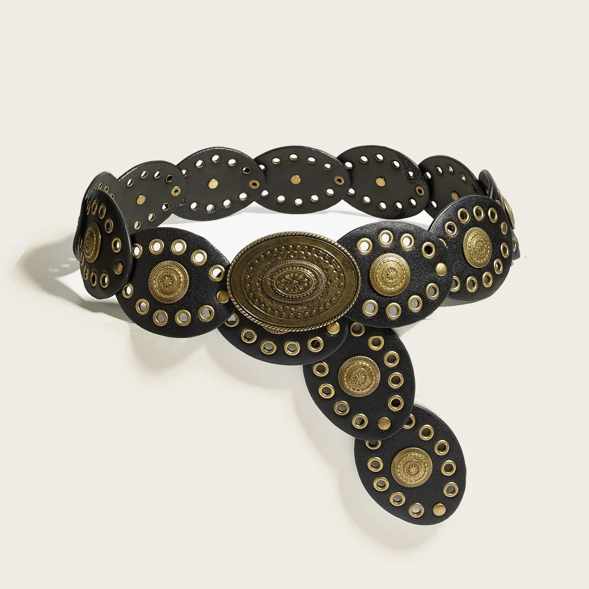 Vintage Round Stitching Belt