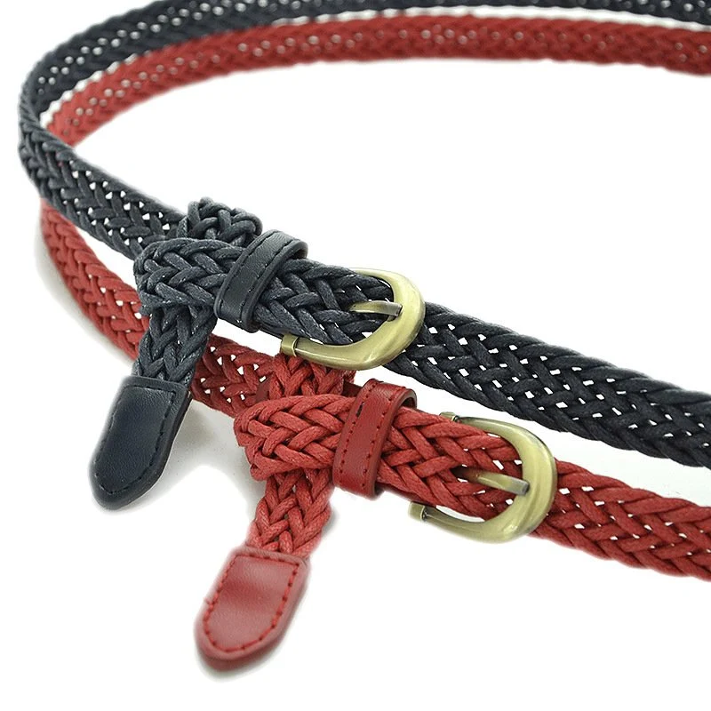 Vintage Style Thin Leather Belt