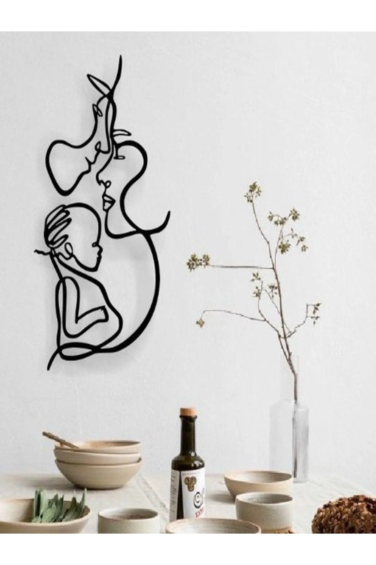 Set of 2 MDF Wall Panels 40x10 cm