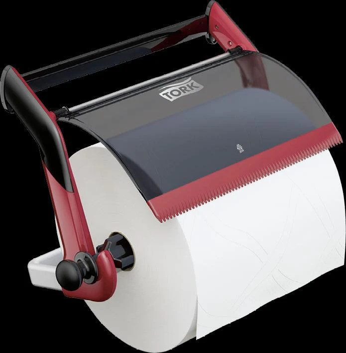 Wall-mounted cleaning cloth roll holder up to 430 mm wide