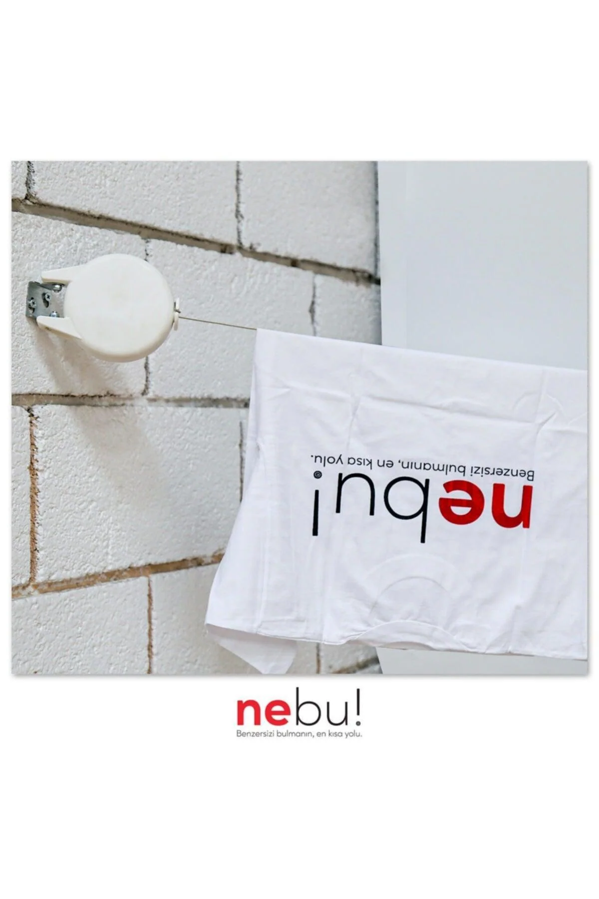 4.2m wall-mounted retractable washing line with spiral pulley system