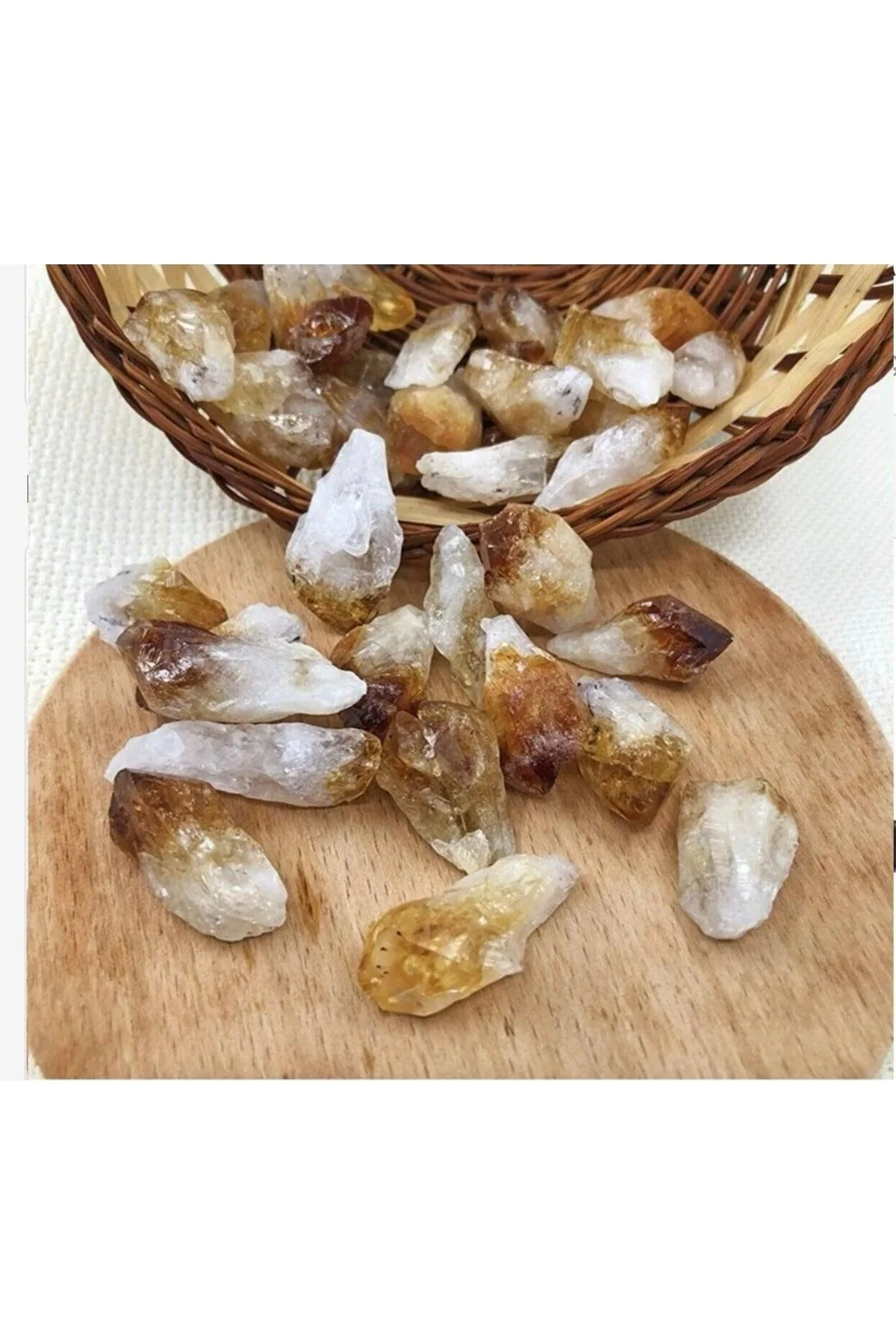 Raw natural citrine crystal pendant for wallet or pocket