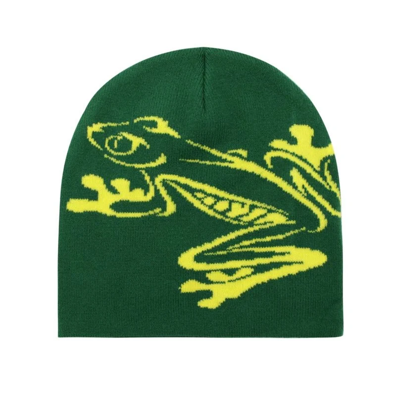 Warm Acrylic Frog Jacquard Pullover Hat