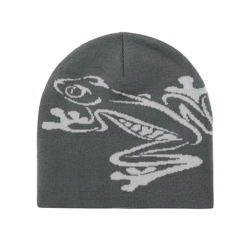 Warm Acrylic Frog Jacquard Pullover Hat