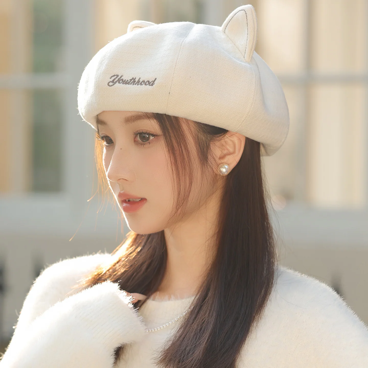 Warm Beanie with Letter Design
