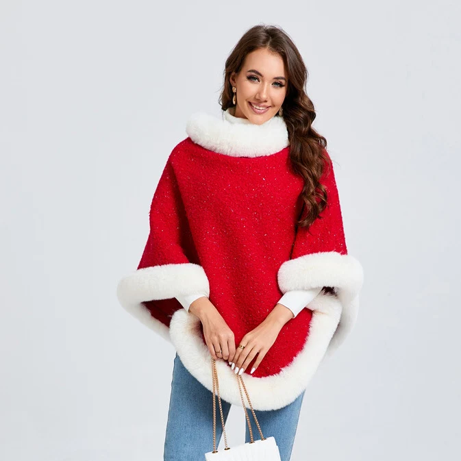 Warm Christmas Pullover Cape