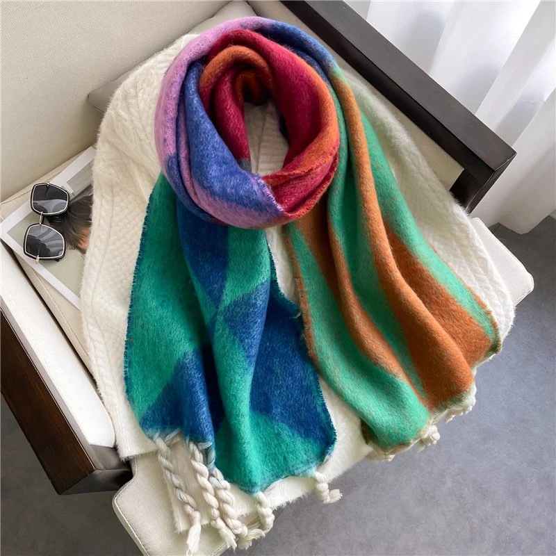 Warm Geometric Triangle Scarf for Winter