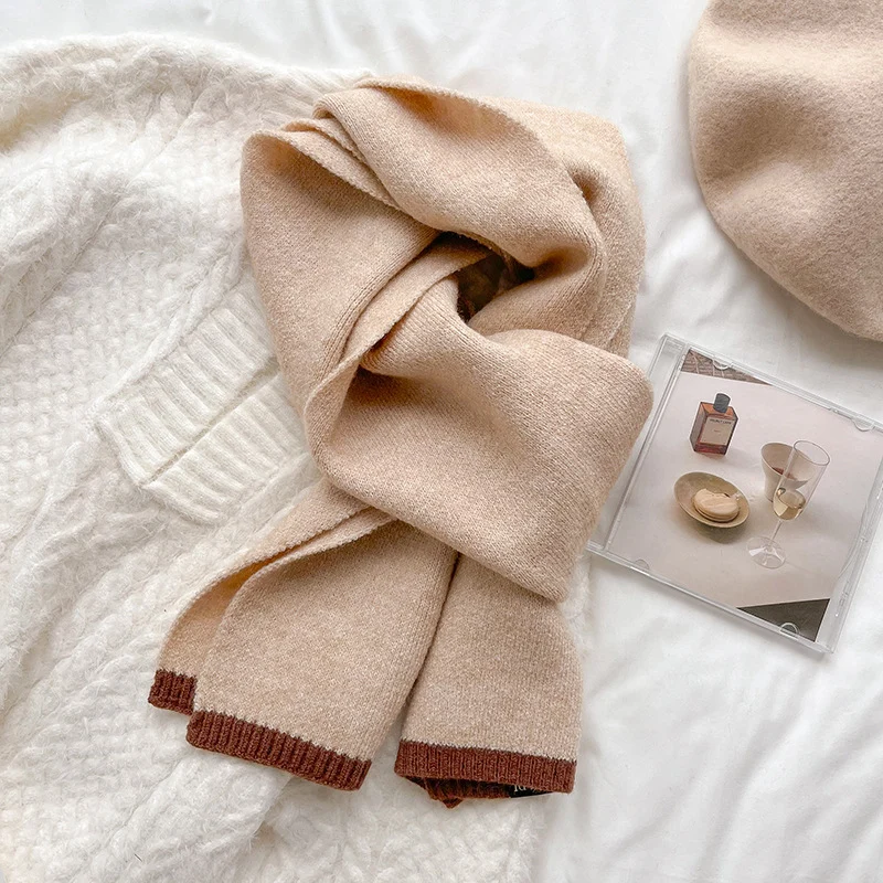 Warm Knitted Wool Scarf for Cold Weather