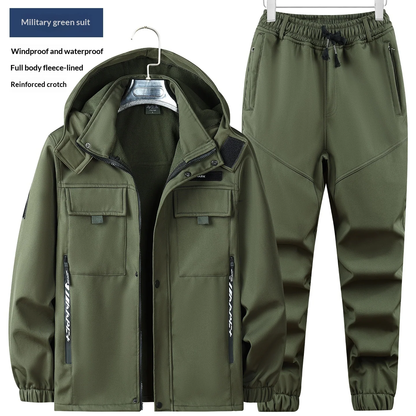 Warm Outdoor Work Jacket and Pants Set for Men