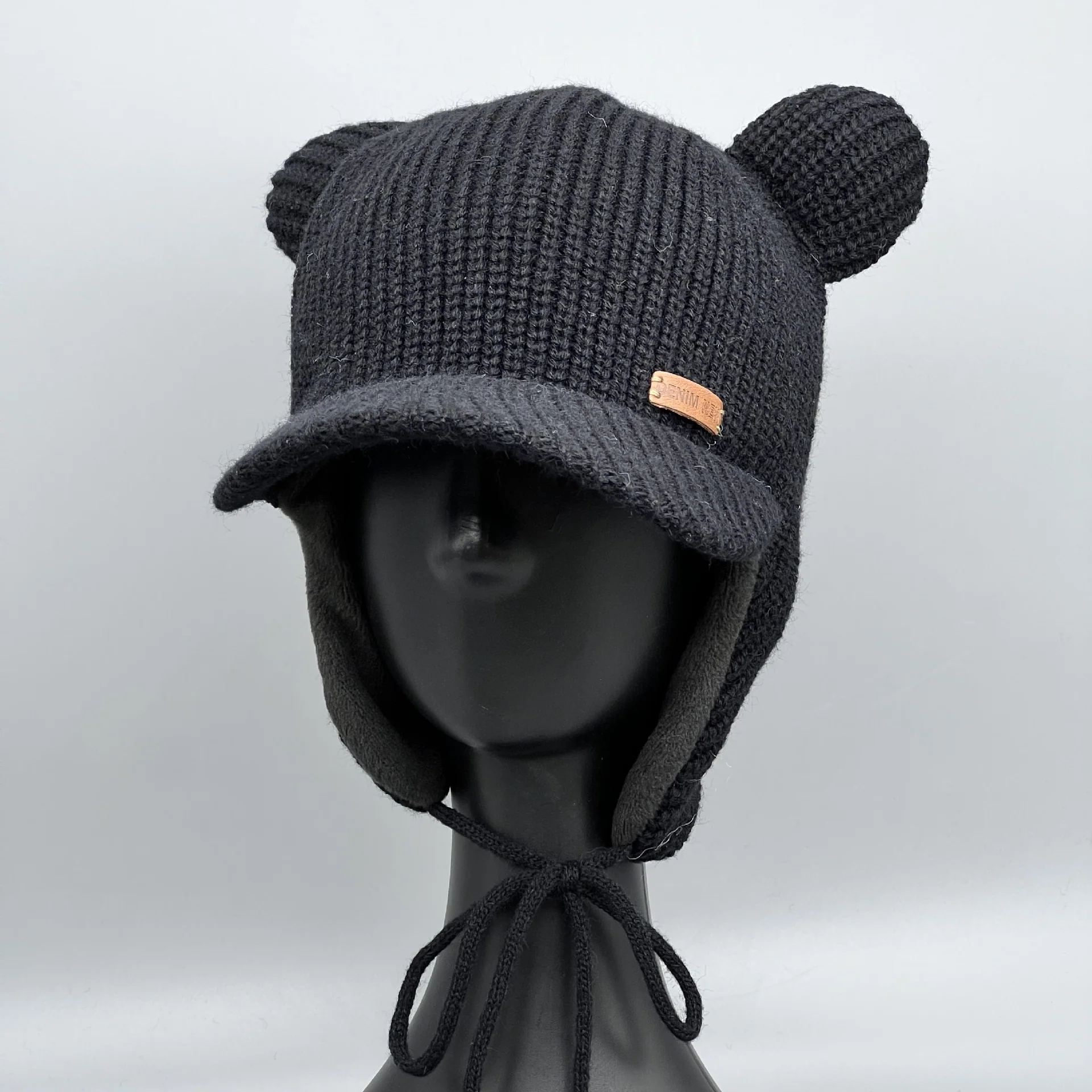 Warm Women's Woolen Bear Ears Hat