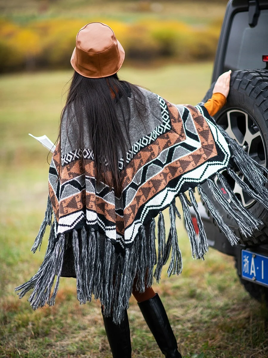 Warm Wool Cape Shawl