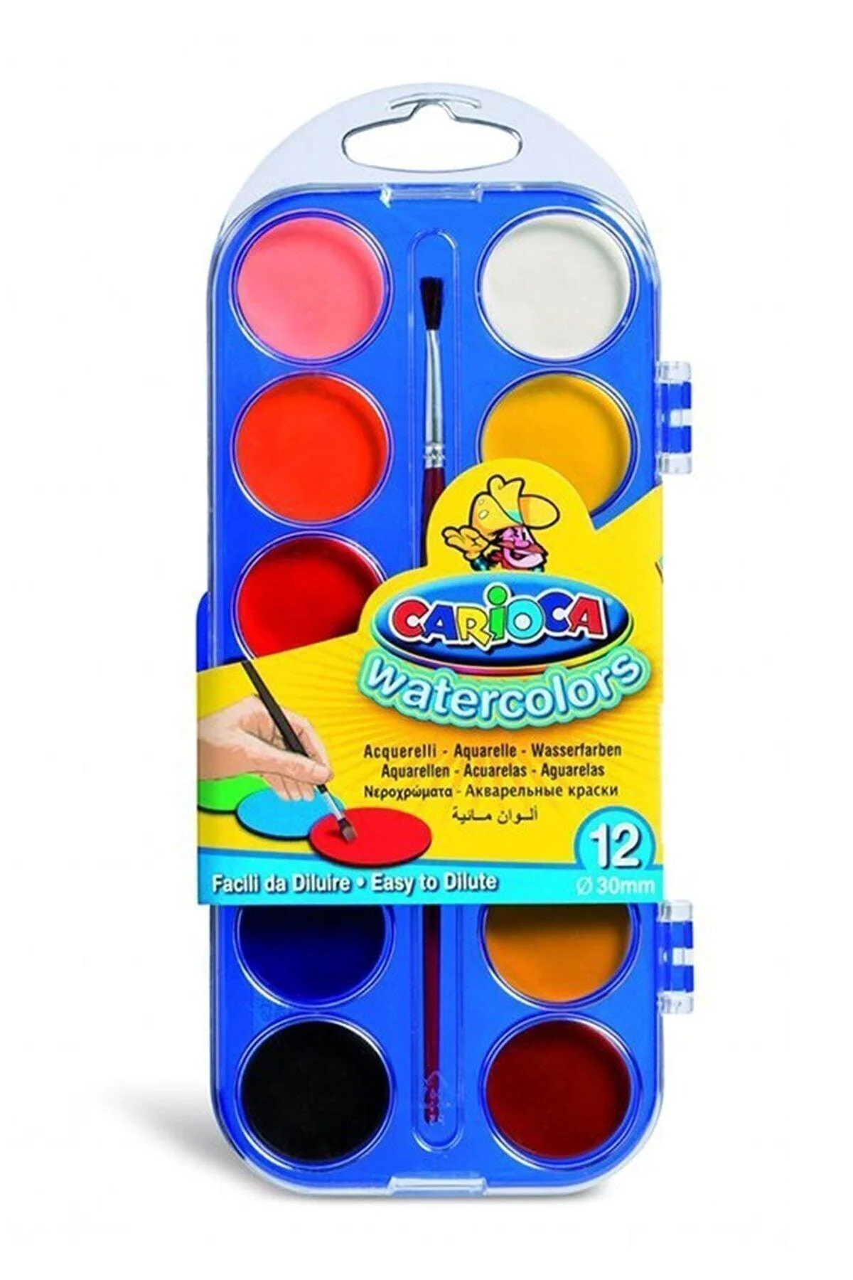 Non-toxic 12-color set of watercolor paints for children