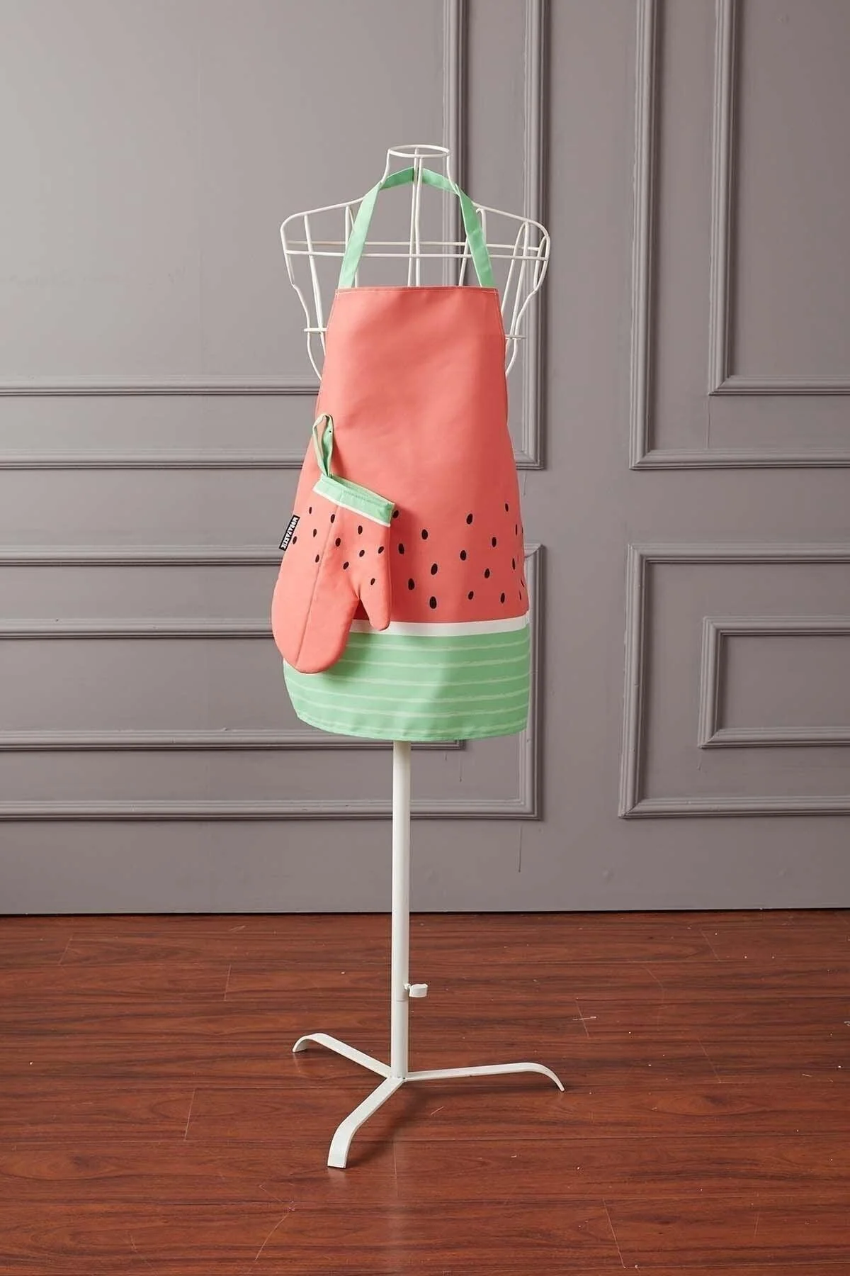 Watermelon Print Kitchen Apron and Glove Set