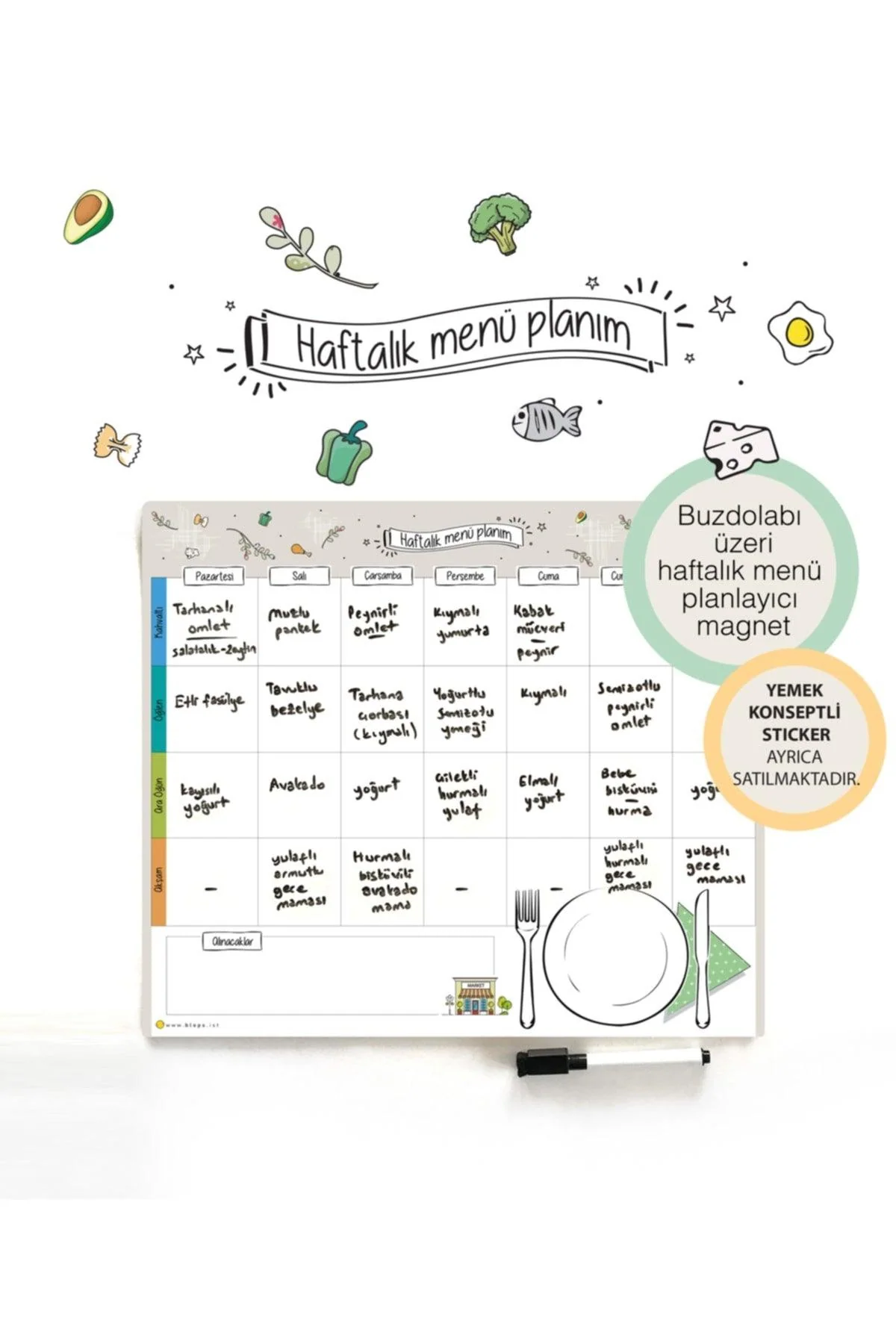 Weekly Menu Planner Magnet for Meal Organization
