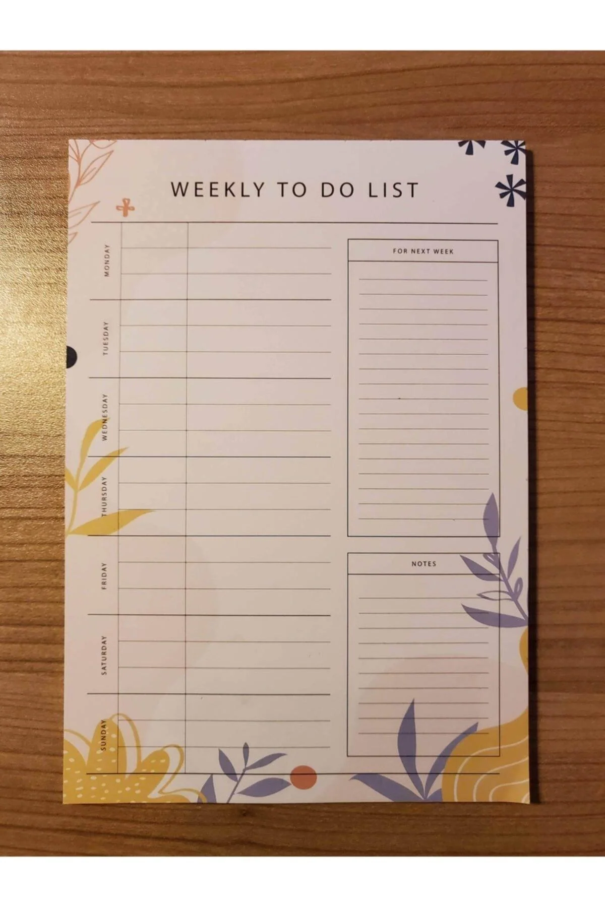 A5 Weekly Planner Notebook with Color Print, 50 Sheets