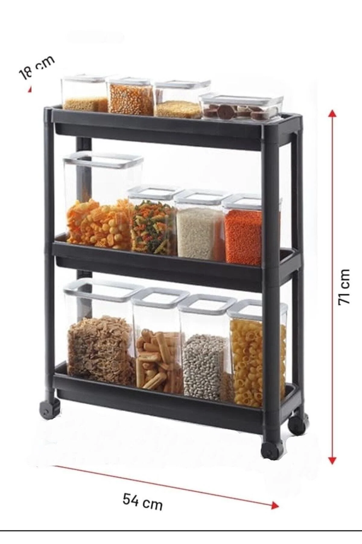 Interlocking three-tier shelving unit for bathroom or kitchen storage