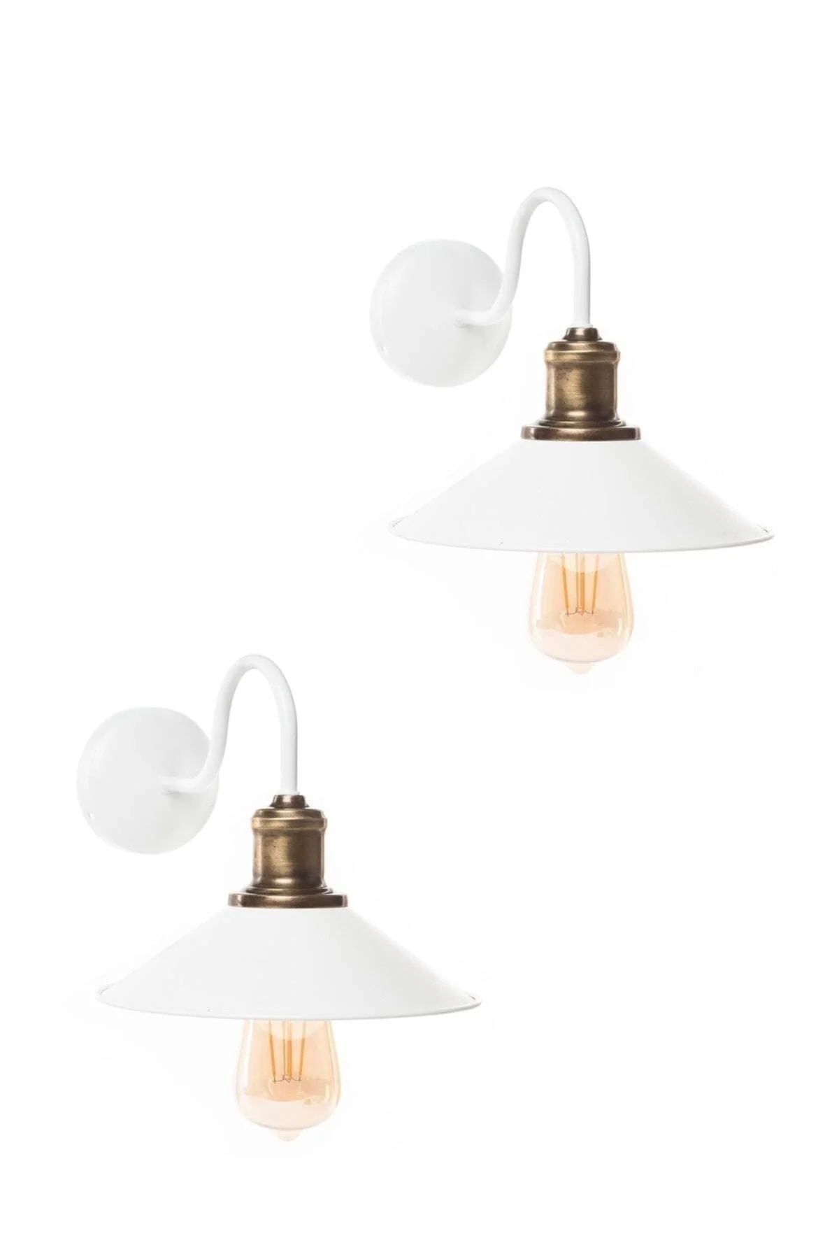 White wall sconce light fixture set