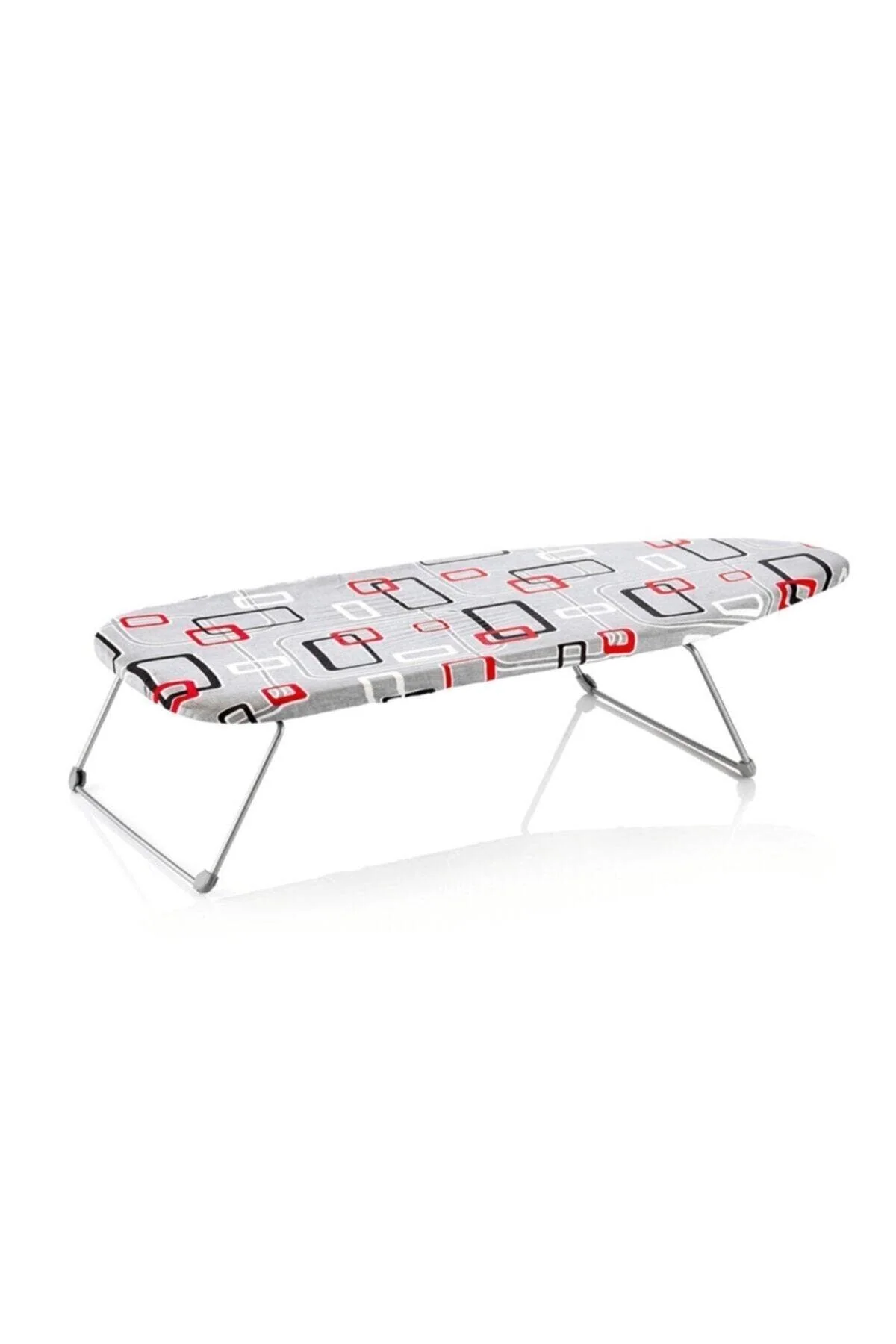 Mini white ironing board with folding design and removable cover