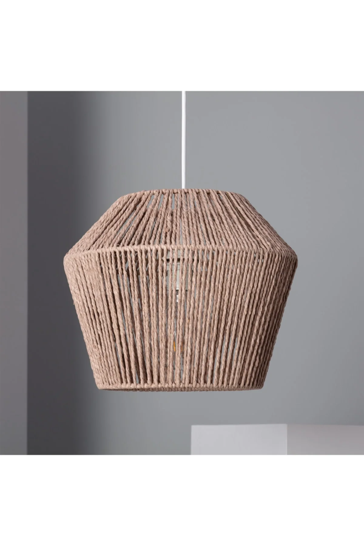 Rustic Wicker String Chandelier – Decorative Light Fixture (Bulb Not Included)