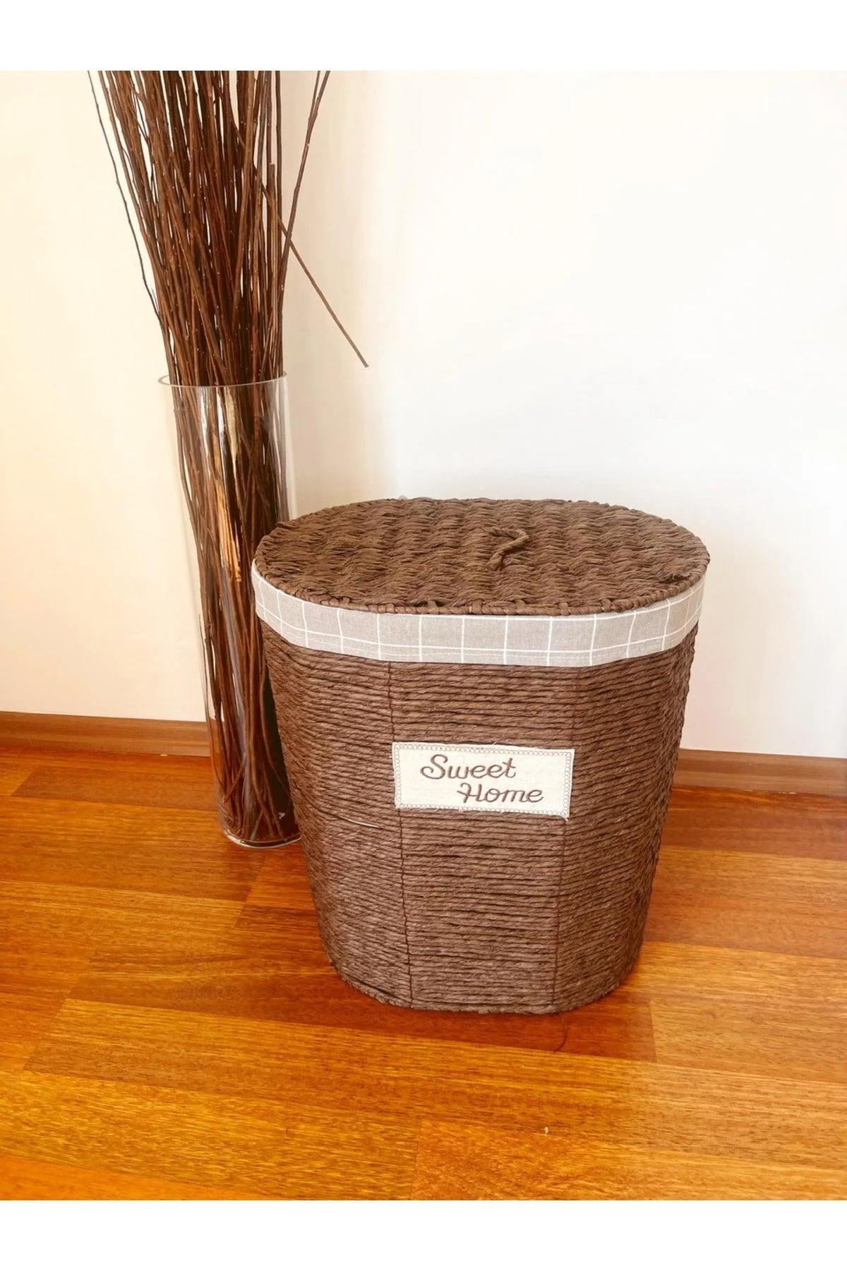 Large Wicker Laundry Basket with Metal Frame and Removable Liner