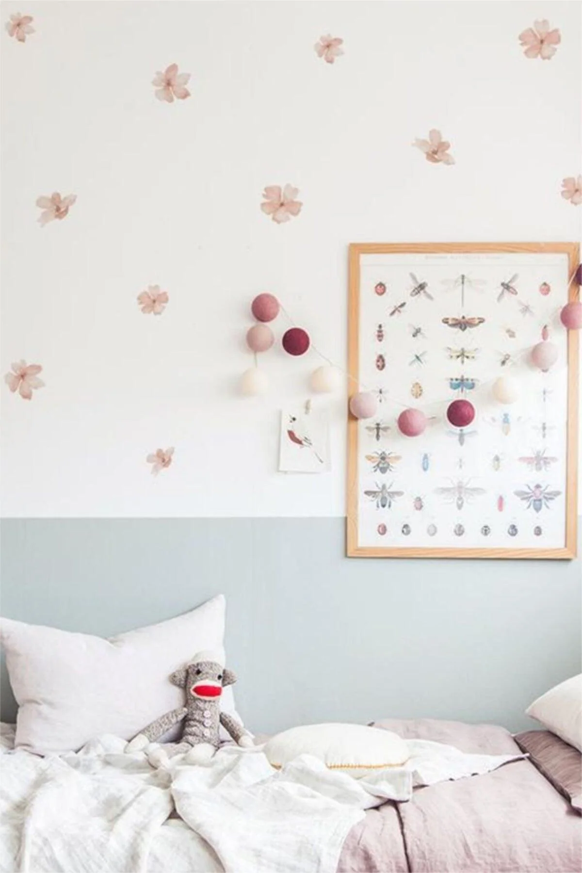 Wildflower wall decals set for interior decorating