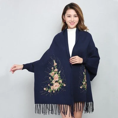 Winter Embroidered Shawls with Sleeves