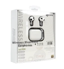 Wireless Bluetooth Headset, Flat Ear Design, White