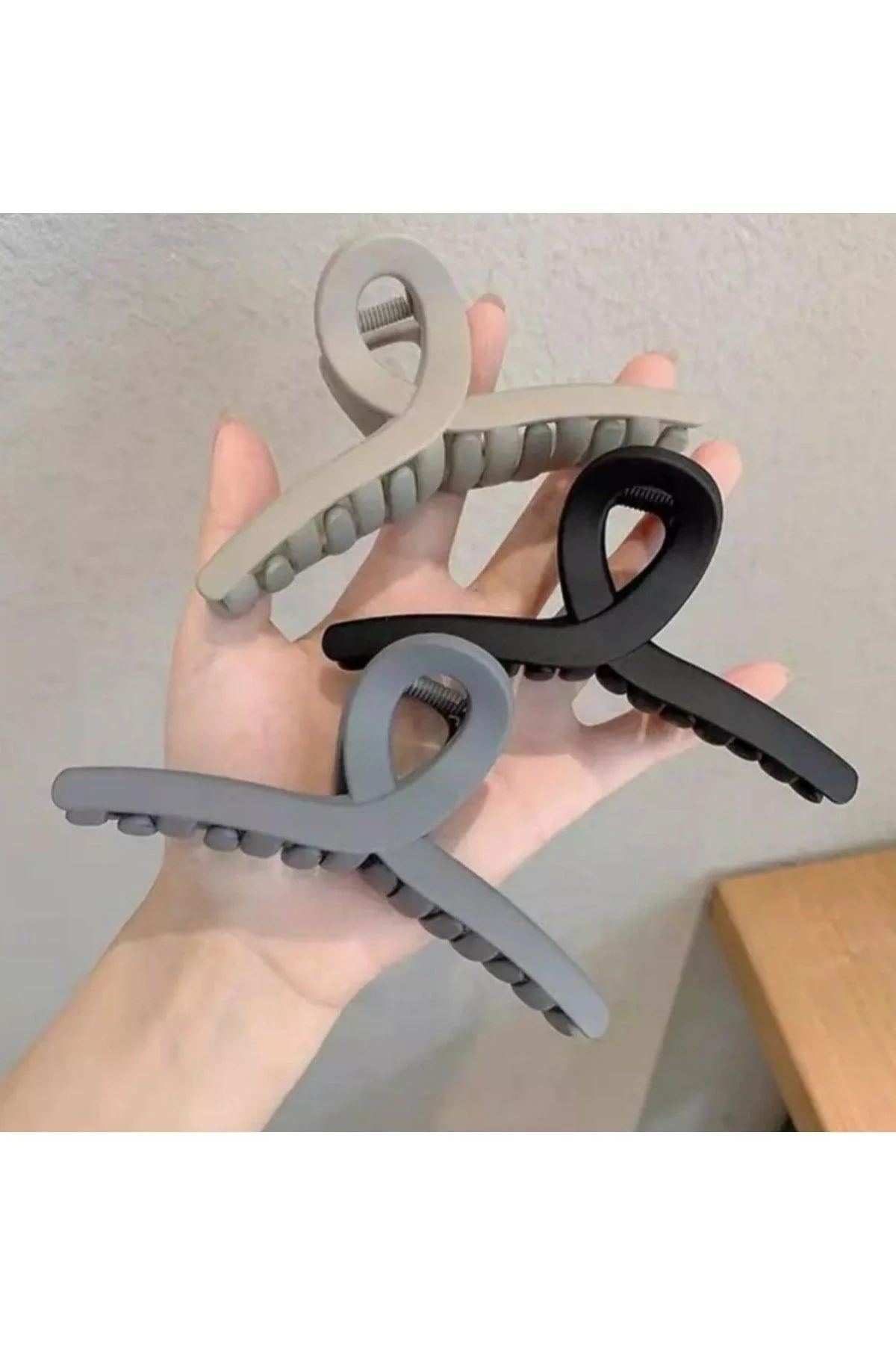 3-piece gray peg buckle set for hair