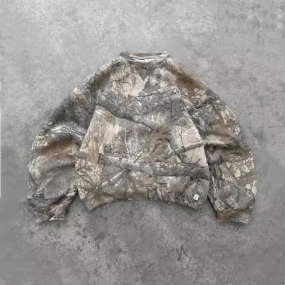 Women's 3D Branch Print Drop-Shoulder Pullover Sweater