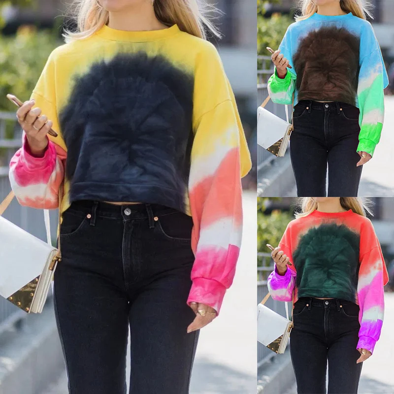 Women's Gradient Long Sleeve Pullover Sweatshirt