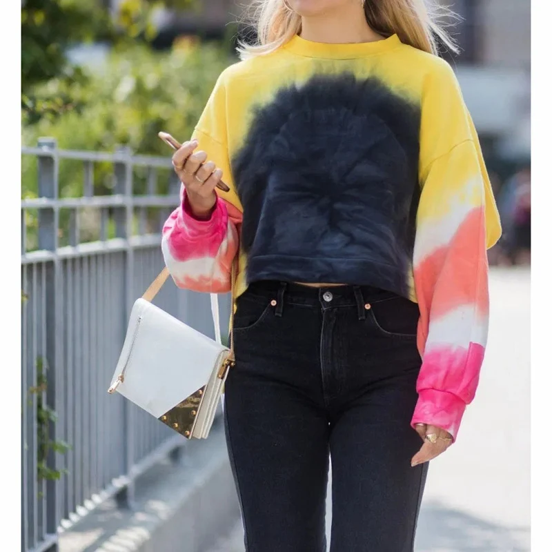 Women's Gradient Long Sleeve Pullover Sweatshirt