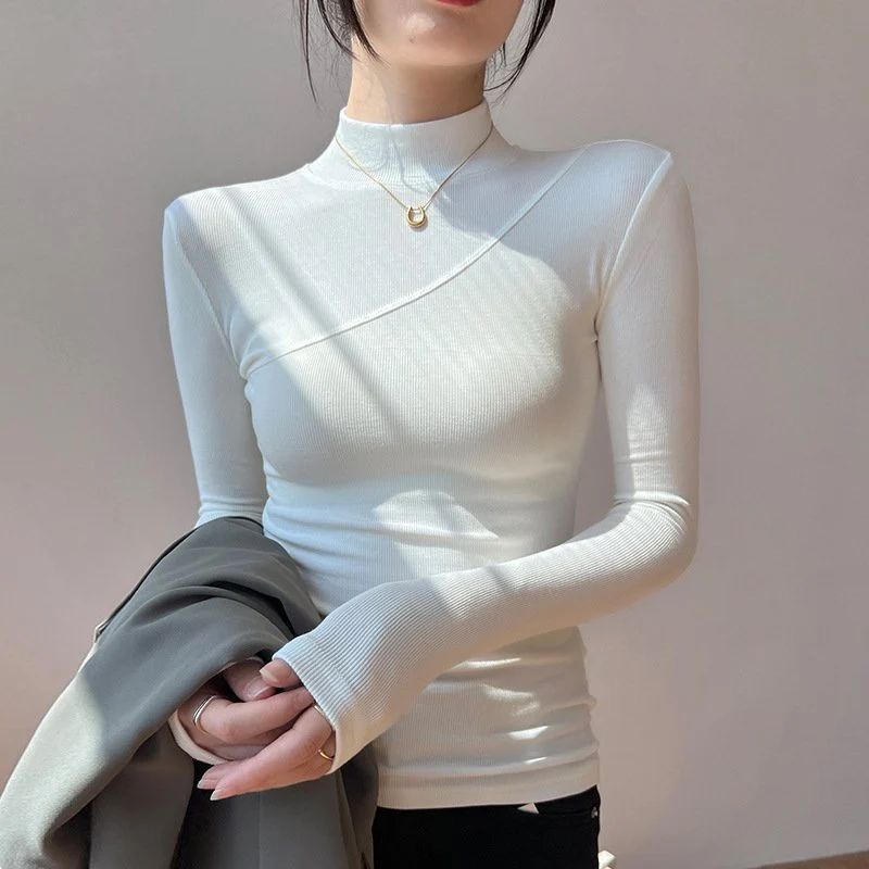 Women's High-Elastic Mock-Neck Base Layer