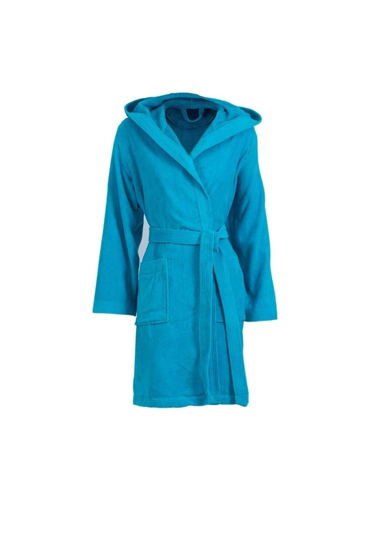 Hooded cotton bathrobe for women