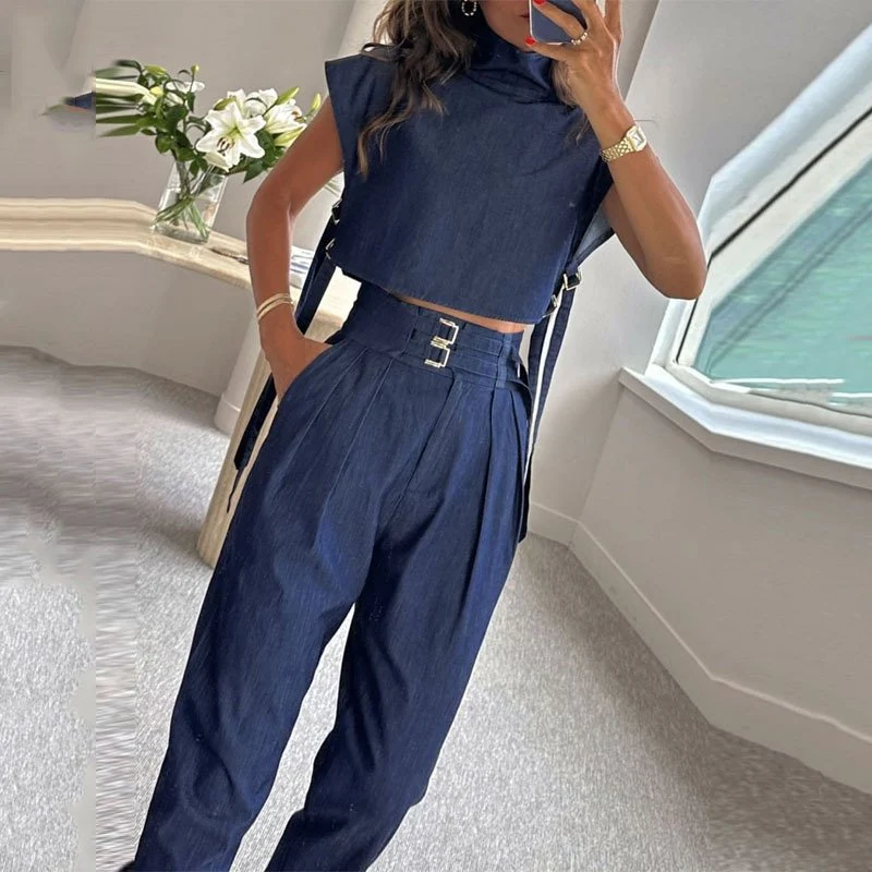 Women's Patterned Jumpsuit Set
